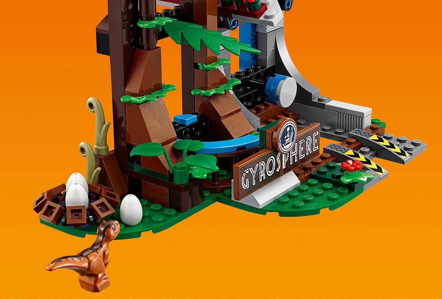 Конструктор Lego Jurassic World – Побег в гиросфере от карнотавра  